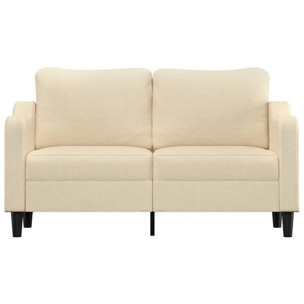 vidaXL 2-seater Sofa Cream 100% Polyester Fabric, Metal Frame, Foam Filling
