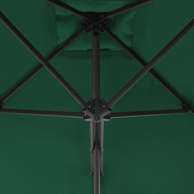 vidaXL Outdoor Parasol with Steel Pole 98.4"x98.4" Green