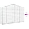 vidaXL Gabion Basket Set of 13 Silver Galvanized Iron