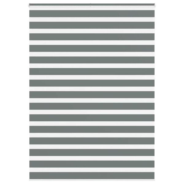 vidaXL Zebra Blind Dark Grey 100% Polyester 61.0 in wide by 90.6 in high