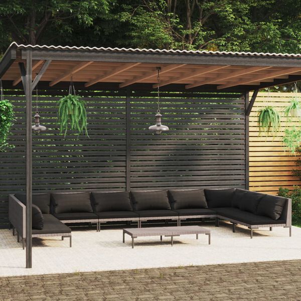 vidaXL Garden Lounge Set Dark Grey