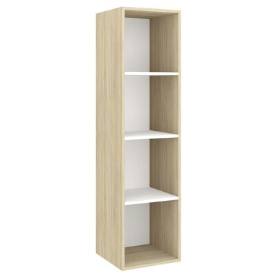 vidaXL 2 Piece TV Cabinet Set White and Sonoma Oak Chipboard