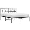 vidaXL Metal Bed Frame Black Powder-Coated Steel 63x79 in