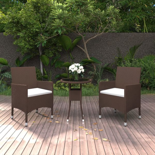 vidaXL Garden Dining Set Brown, Cream White