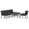 vidaXL Garden Lounge Set Black, Grey Powder-coated steel, fabric Modular