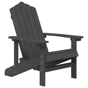 vidaXL Garden Chair Anthracite HDPE Medium Durable Adirondack Chair