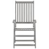 vidaXL Garden Chair Set of 2 Grey Solid acacia wood Foldable