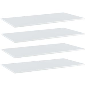vidaXL Shelf Set of 4 High gloss white Engineered wood 39.4x19.7x0.6 in