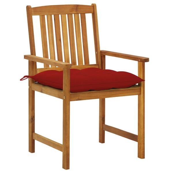 vidaXL Patio Chair Set of 4 Wood: Natural finish Solid Acacia wood