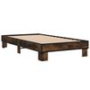 vidaXL Bed Frame Smoked Oak Engineered wood, Metal Twin