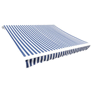 vidaXL Side Awning Blue and white stripes Polyester 9.8 x 8.2 ft