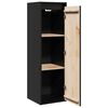 vidaXL Wall Cabinet Set of 2 Black Solid Pine wood 11.8 x 11.8 x 39.4 in