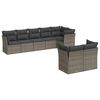 vidaXL Garden Sofa Set Grey PE rattan, powder-coated steel, polyester