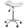 vidaXL Dining Chair White Faux leather, chrome steel Medium Dining Chair