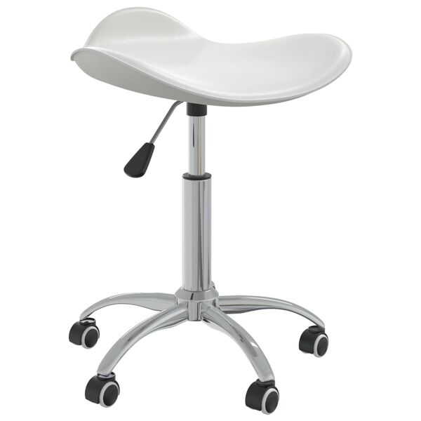 vidaXL Dining Chair White Faux leather, chrome steel Medium Dining Chair