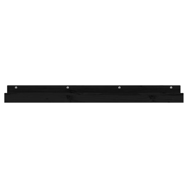 vidaXL Wall Shelf Black Solid Pine Wood 43.3 x 4.7 x 3.5 in