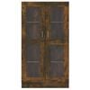 vidaXL Vitrine Cabinet Smoked Oak 32.5"x12"x59.1" Engineered Wood