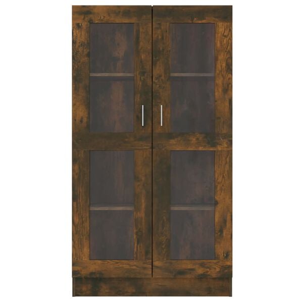 vidaXL Vitrine Cabinet Smoked Oak 32.5"x12"x59.1" Engineered Wood