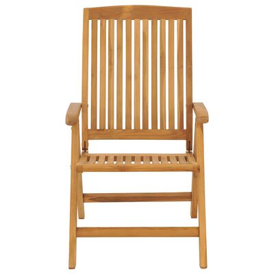 vidaXL Reclining Patio Chairs with Cushions 4 pcs Solid Wood Teak