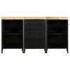 vidaXL Sideboard Rough Mango Wood with Black Frame