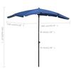 vidaXL Garden Parasol Azure Blue Polyester, Steel Medium Tiltable