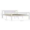 vidaXL Bed Frame White and Black Metal 63x79 in Bed Frame Rectangular