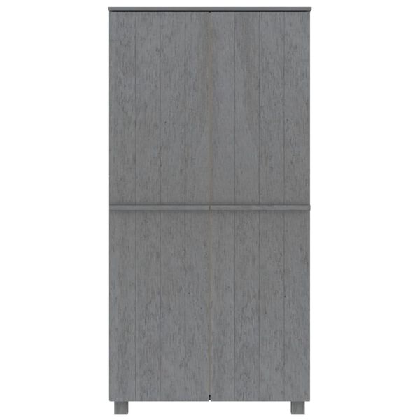 vidaXL Wardrobe Dark Gray Solid Pine Wood Medium Wardrobe Rectangular