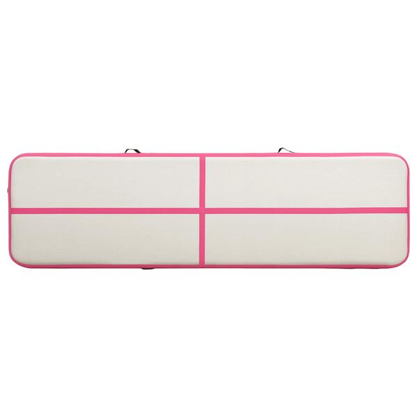 vidaXL Inflatable Gymnastics Mat with Pump 236.2x39.4x5.9" PVC Pink