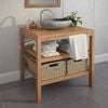 vidaXL Vanity Cabinet Warm Teak Teak wood, Steel, Seagrass