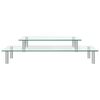 vidaXL 2-Tier Monitor Stand Transparent Glass