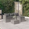 vidaXL Garden Lounge Set Gray, Anthracite PE Rattan, Powder-coated Steel
