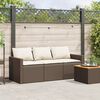vidaXL Garden Sofa Brown, Cream White
