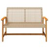 vidaXL Garden Bench Beige and brown PE rattan, solid acacia wood, metal