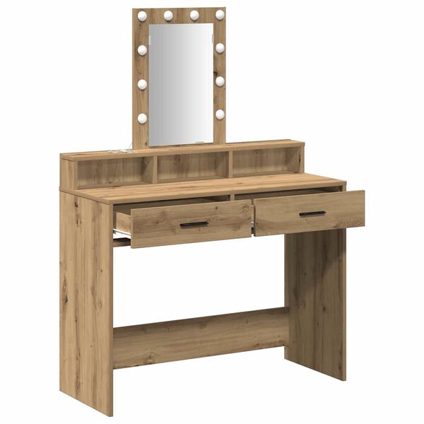 vidaXL Dressing Table Brown 39.37 x 16.14 x 55.12 in Engineered Wood