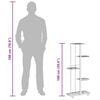 vidaXL Flower Stand Black Powder-coated iron Tall Rollable