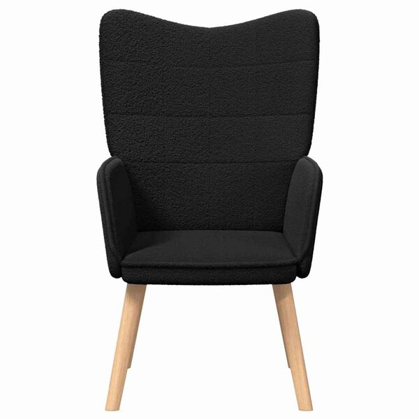 vidaXL Armchair Black 24.41 x 26.38 x 37.60 in Sherpa Fabric