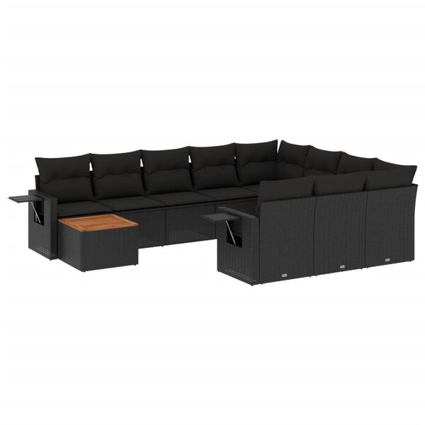 vidaXL Garden Sofa Set Black