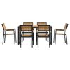 vidaXL Garden Dining Set 7 pcs Black and brown