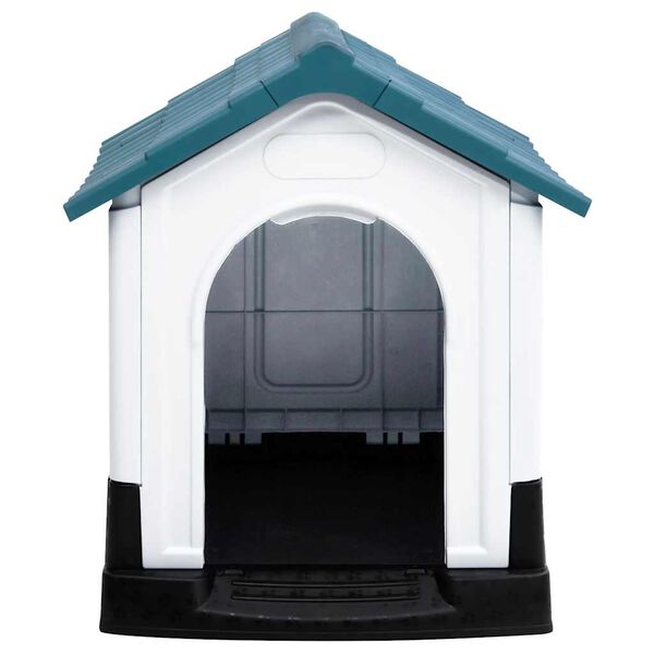 vidaXL Dog House Blue, White, Black Polypropylene 22.4 x 26.8 x 26.0 in