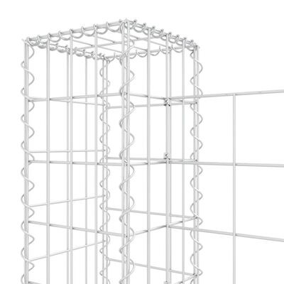 vidaXL U-shape Gabion Basket with 8 Posts Iron 338.6"x7.9"x39.4"