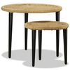 vidaXL Coffee Table Set of 2 Natural Beige Steel, Jute One Size