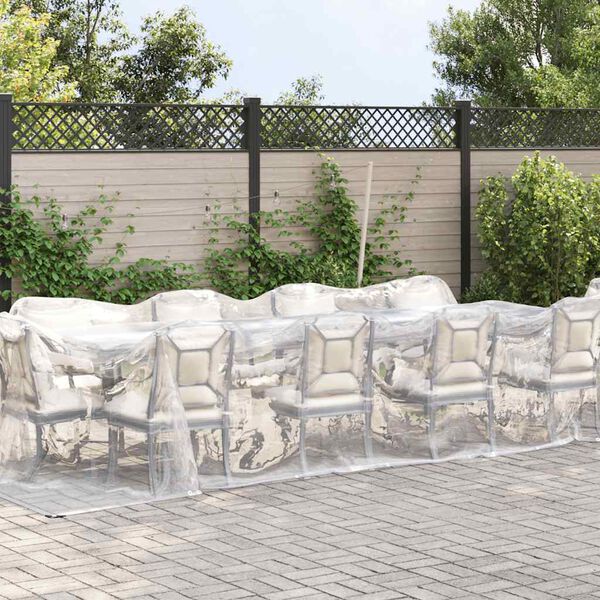 vidaXL Clear Tarpaulin with Eyelets 9.8x39.4' Polyethylene