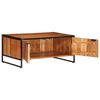 vidaXL Coffee Table Natural wood color Solid acacia wood with an iron frame