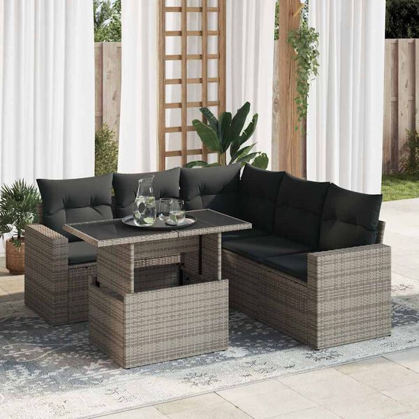 vidaXL Garden Sofa Set Grey