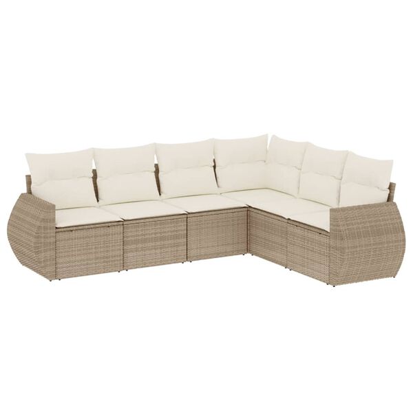 vidaXL Garden Sofa Set Beige PE rattan Large Modular Garden Sofa Set