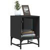vidaXL Bedside Cabinet Black Engineered wood, glass, steel