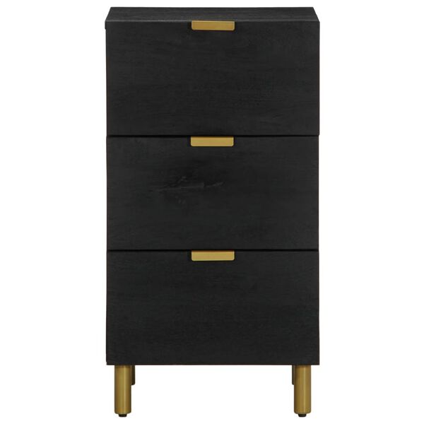 vidaXL Sideboard Black Engineered wood, Solid mango wood, Brass Medium