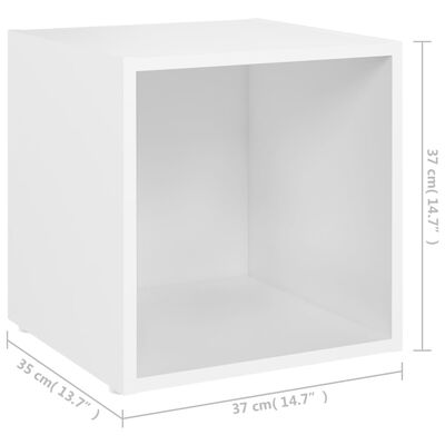 vidaXL TV Cabinets 2 pcs White 14.6"x13.8"x14.6" Engineered Wood