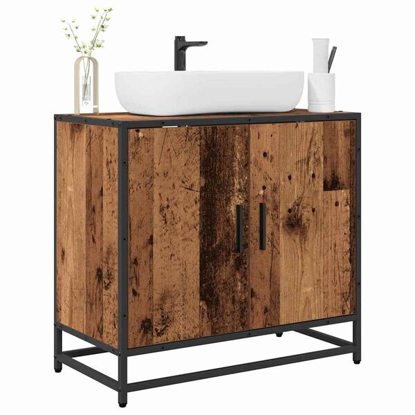 vidaXL Bathroom Sink Cabinet Old Wood 25.59 x 12.99 x 23.62 in