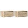 vidaXL Wall-mounted Bedside Cabinet Set of 2 Sonoma Oak Engineered wood
